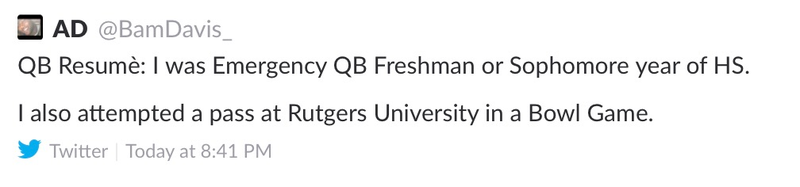 Illustration for article titled The Only Good 49ers Highlight Tonight Was Anthony Davis Doing Rude Blaine Gabbert Tweets